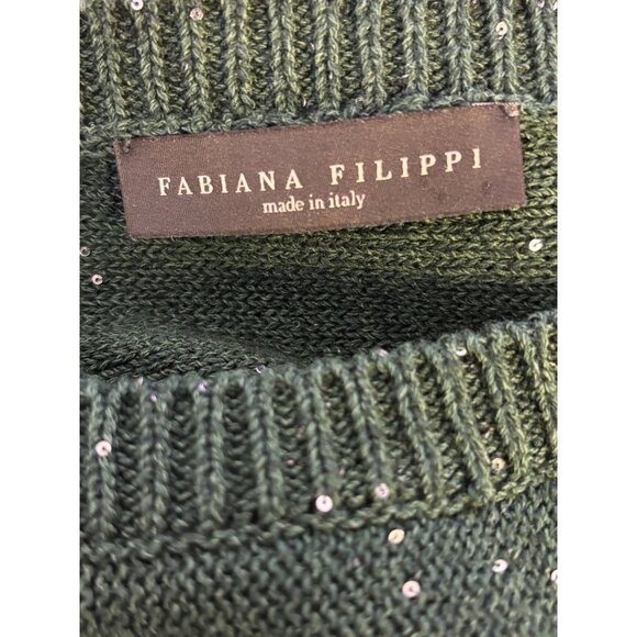 Fabiana Filippi Green Silk/Cotton Sweater Green 8/M - Picture 5 of 5